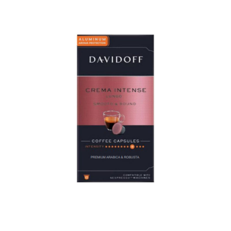 Кафе капсули DAVIDOFF Crema Intense Lungo ALU - 10 бр. съвместими с Nespresso