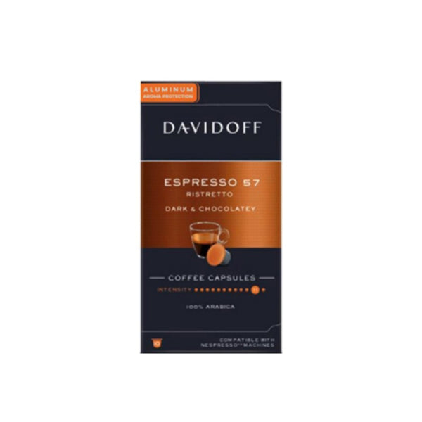 Кафе капсули DAVIDOFF Espresso 57 Ristretto ALU - 10 бр. съвместими с Nespresso