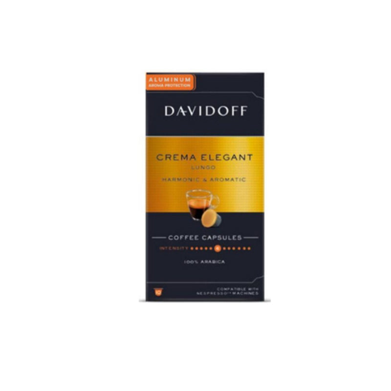 Кафе капсули DAVIDOFF Crema Elegant Lungo - 10 бр. съвместими с Nespresso