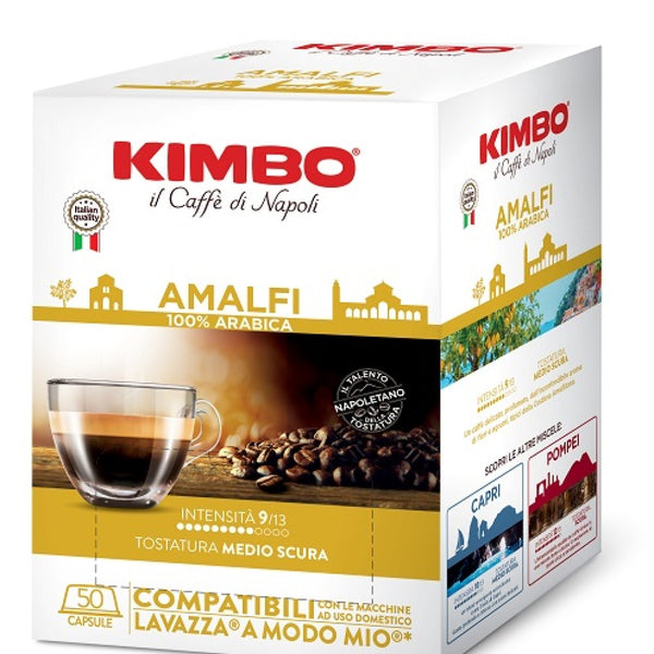 Кафе капсули KIMBO Amalfi съвместими със система A Modo Mio, 50 Бр.