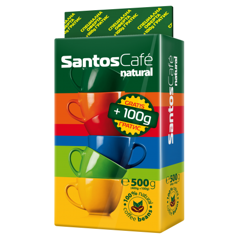 SantosCafe Natural мляно, вакуум 0.400+100 кг гратис