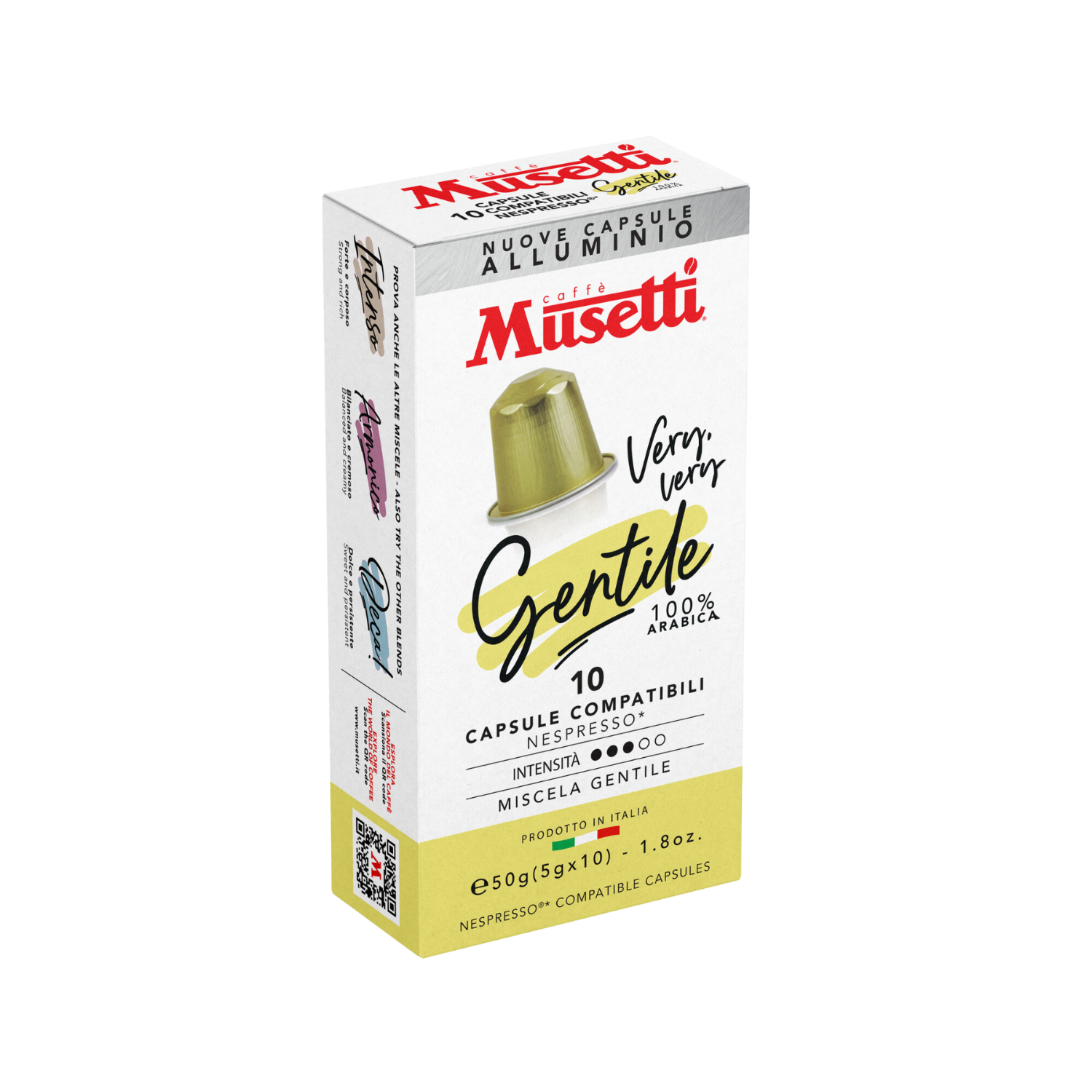 Кафе капсули Musetti® Gentile 100% Арабика | Съвместими със система Nespresso, 10 бр.