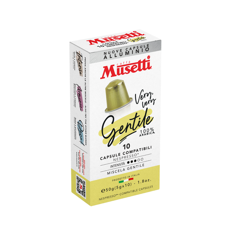 Кафе капсули Musetti® Gentile 100% Арабика | Съвместими със система Nespresso, 10 бр.