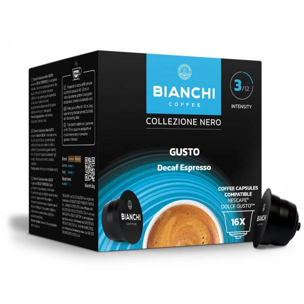 Bianchi Collezione Nero Gusto Decaf Espresso кафе капсули 16 бр
