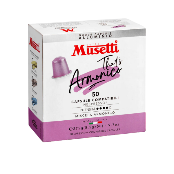 Кафе капсули Musetti® Armonico | Съвместими със система Nespresso, 50 бр.