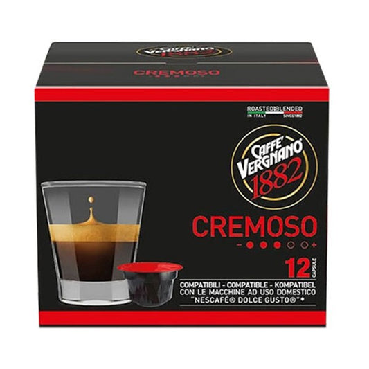 Кафе капсули Caffe Vergnano 1882 Cremoso съвместими със система Dolce Gusto, 12 бр.