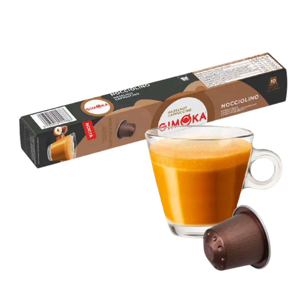 Кафе капсули GIMOKA NOCCIOLINO | Съвместими със система Nespresso, 10 бр.